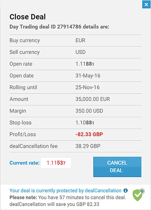 easyMarkets Risk Free dealCancellation close deal