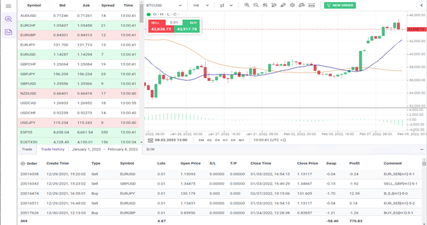 Allpips ti permette di fare trading ed analizzare le dinamiche degli strumenti finanziari alle stesse condizioni di un terminale desktop familiare.