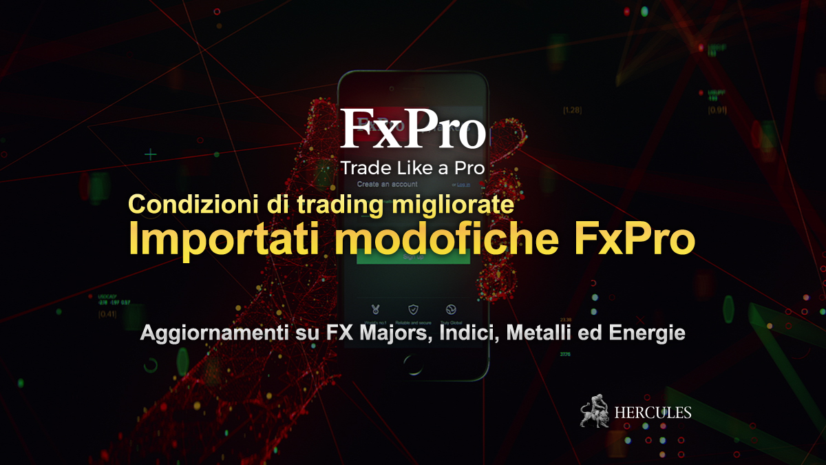 FxPro - Importanti aggiornamenti FxPro su FX Majors, Indici, Metalli ed Energie