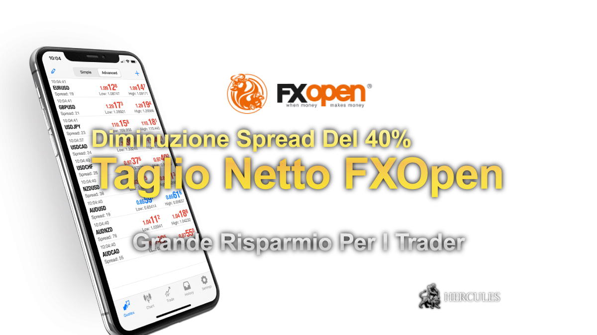 FXOpen - Notizia lampo FXOpen, spread ridotto del 40%