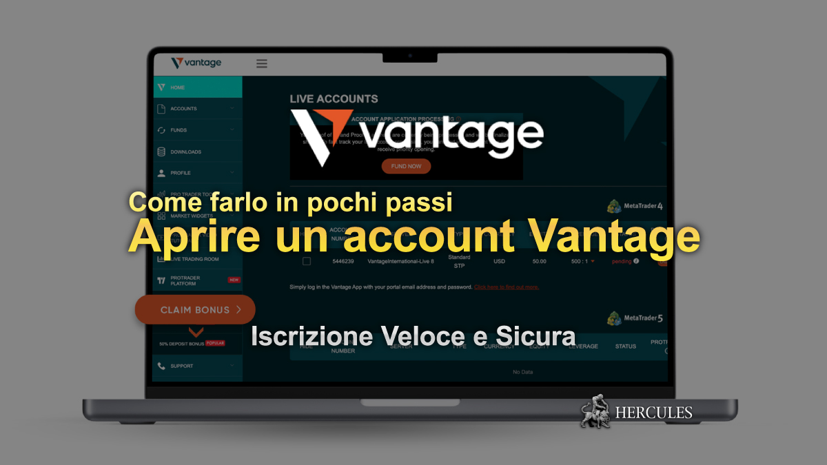 VantageMarkets - Come aprire un account con Vantage markets