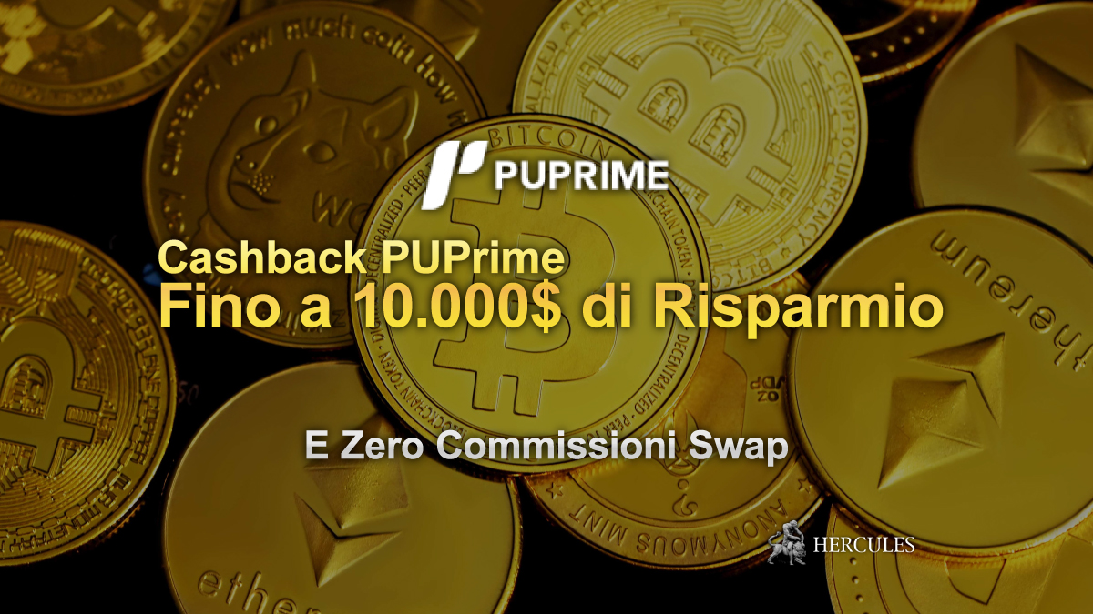 PUPrime - PUPrime lancia cashback a zero commissioni swap