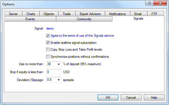 mql4 mql5 Client Terminal Setting