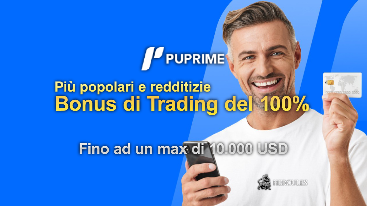 PUPrime - Bonus di Trading del 100% offerto da PUPRIME