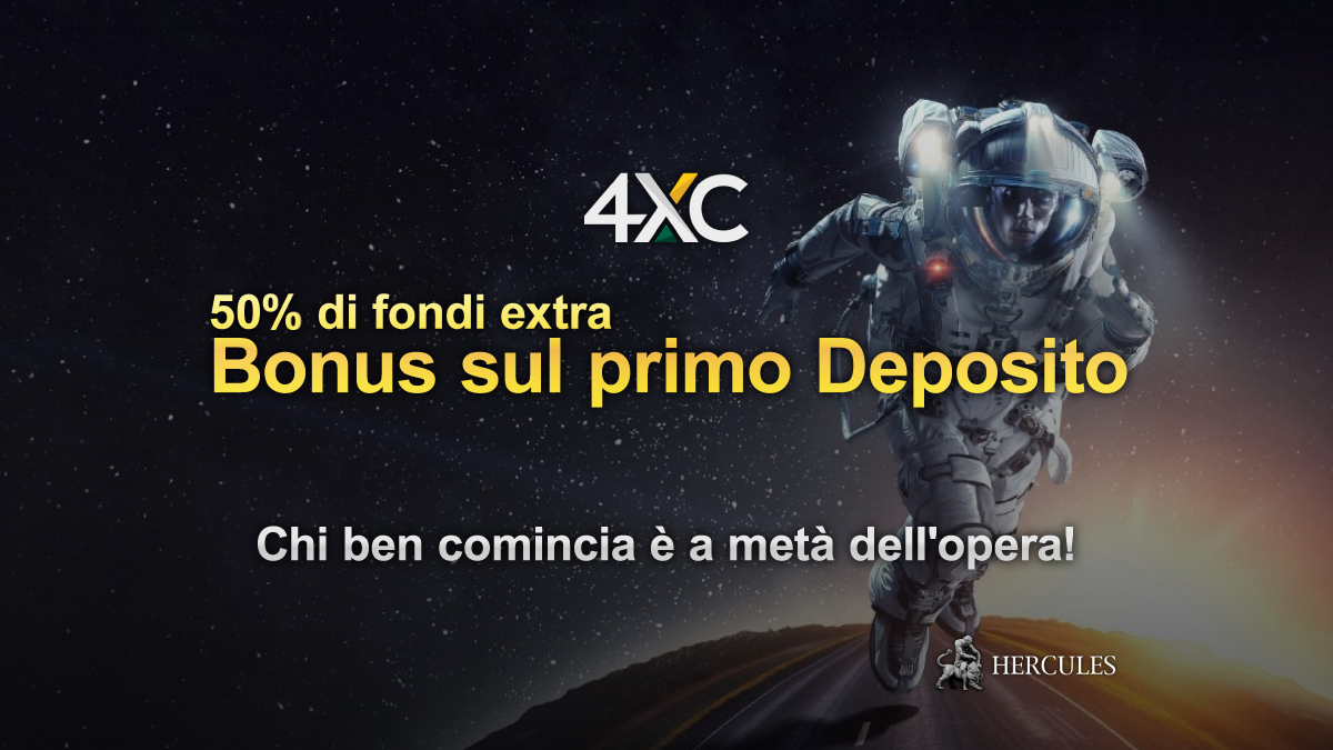 4XC - Bonus sul primo deposito del 50% 4XC