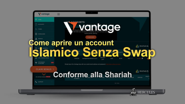 Apertura di un account Islamico Senza Swap con VantageFX