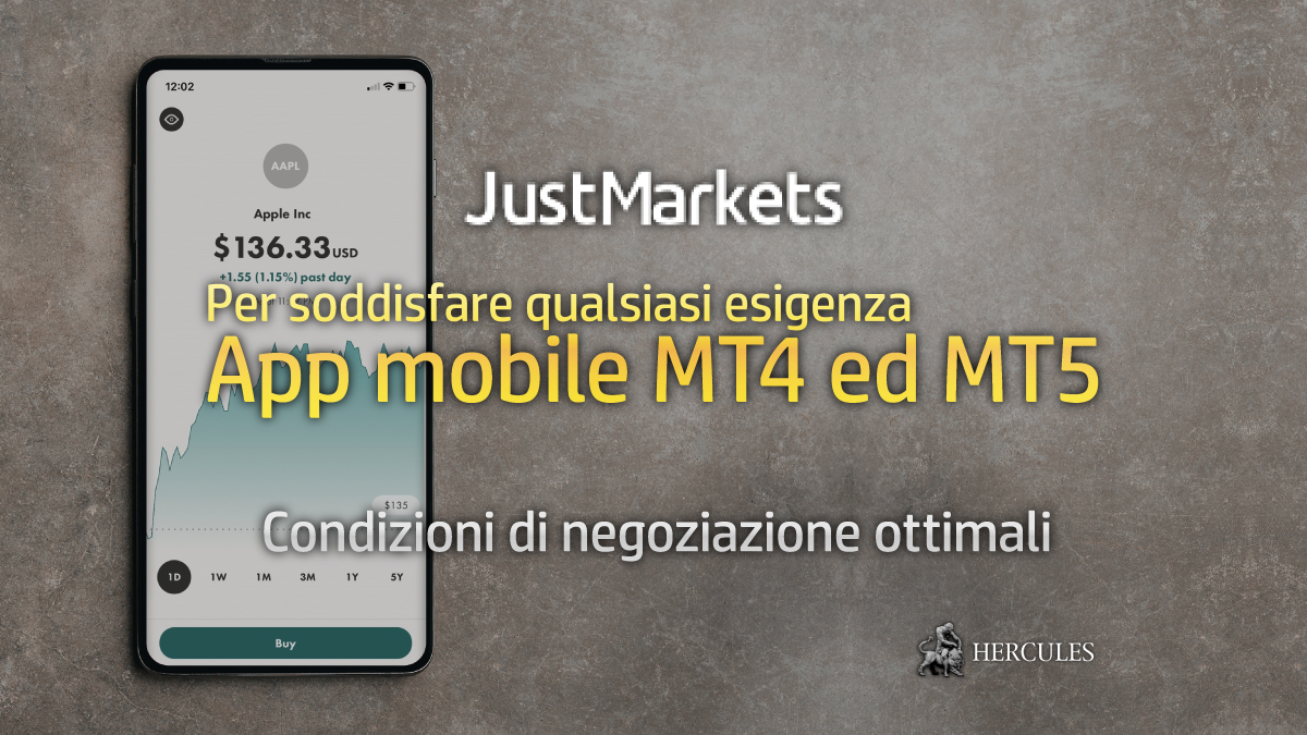 App mobile MT4 ed MT5 JustMarkets migliorata