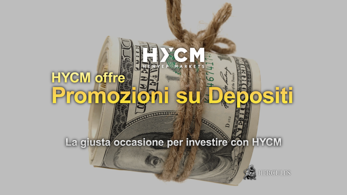 HYCM offre Bonus di benvenuto del 10% e un cashback di 2,5% depositando in criptovalute