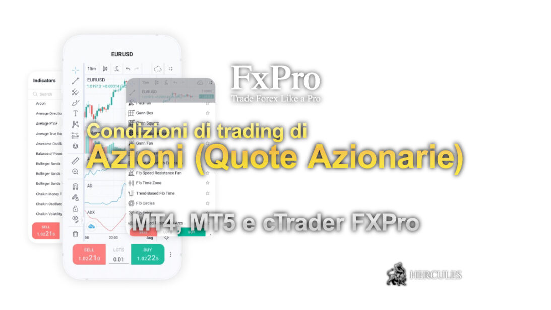 Condizioni di trading di Azioni (Quote Azionarie) sulle piattaforme MT4, MT5 e cTrader FXPro