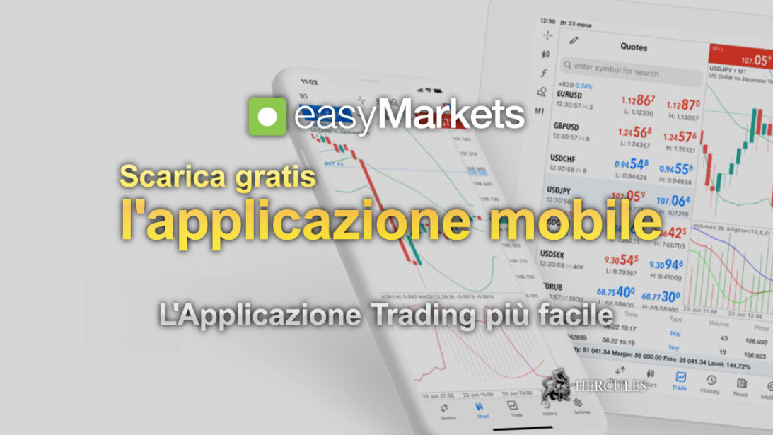 L'Applicazione per il Trading sul Forex più facile Scarica gratis l'applicazione mobile di easyMarkets!