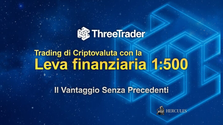 ThreeTrader offre il Trading di Criptovaluta con la Leva finanziaria Elevata di 500