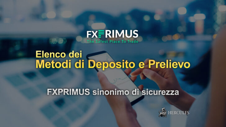 Elenco dei metodi di deposito e prelievo offerti da FXPRIMUS