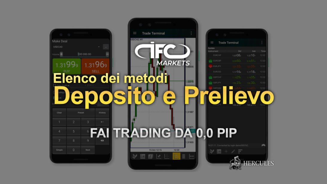 Metodi di deposito offerti da IFC Markets