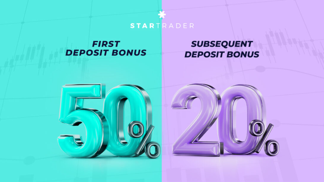 50% Deposit Bonus + 20% on Subsequent Deposits Offered by STARTRADER