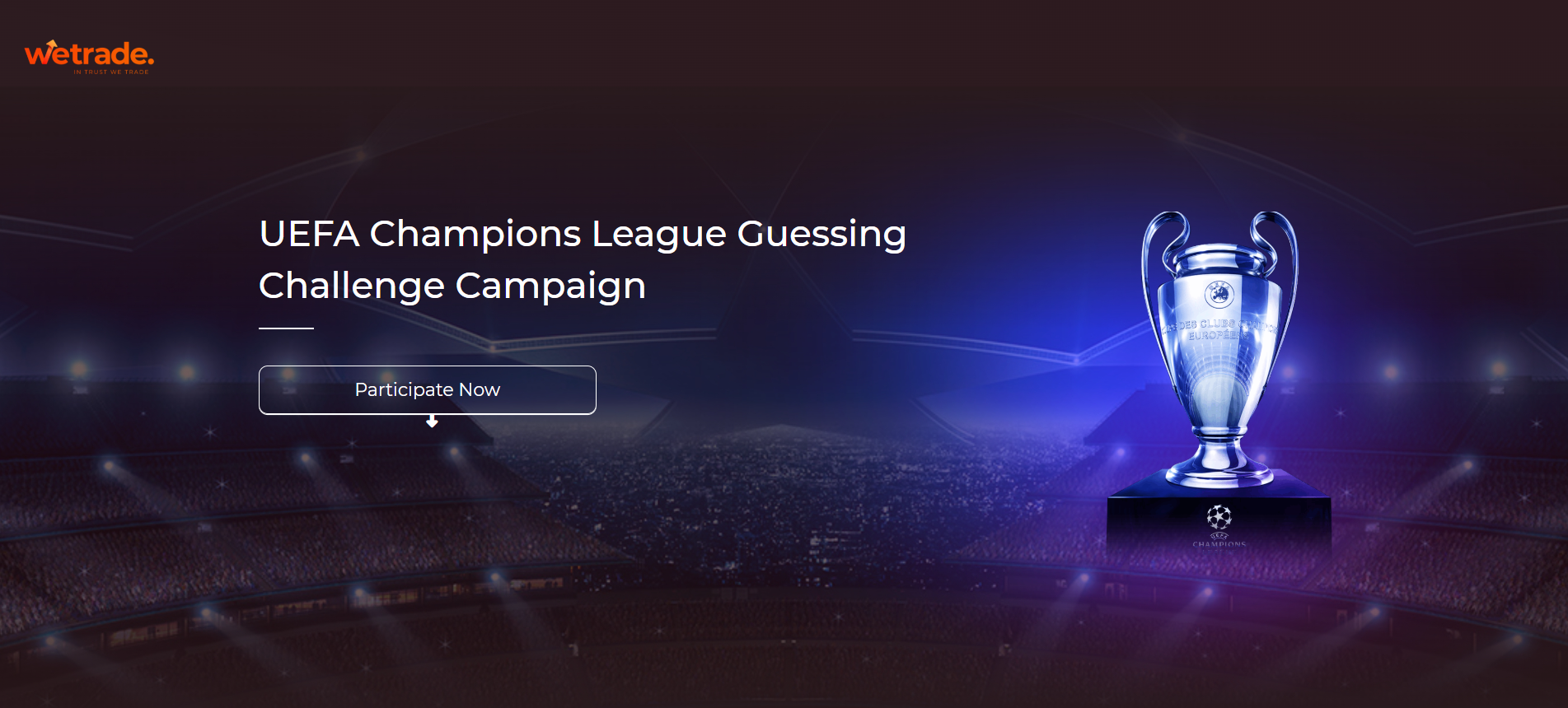 Campagna della UEFA Champions League Guessing Challenge di WeTrade