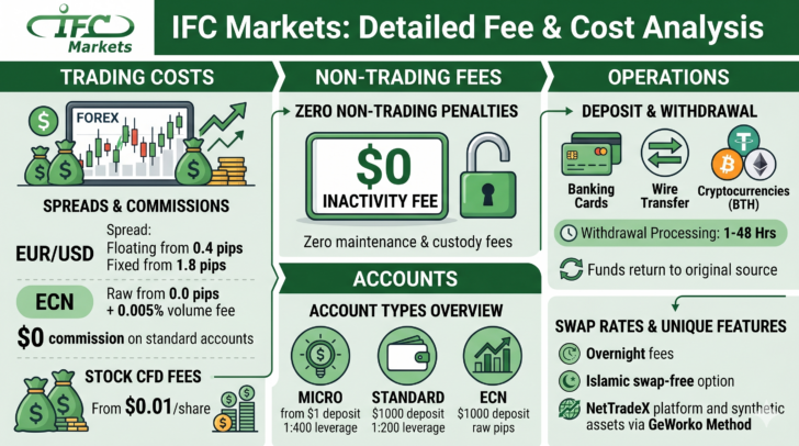 Rapporto IFCMarkets : Spread, Costi di Swap, Commissioni di Finanziamento e altre Commissioni
