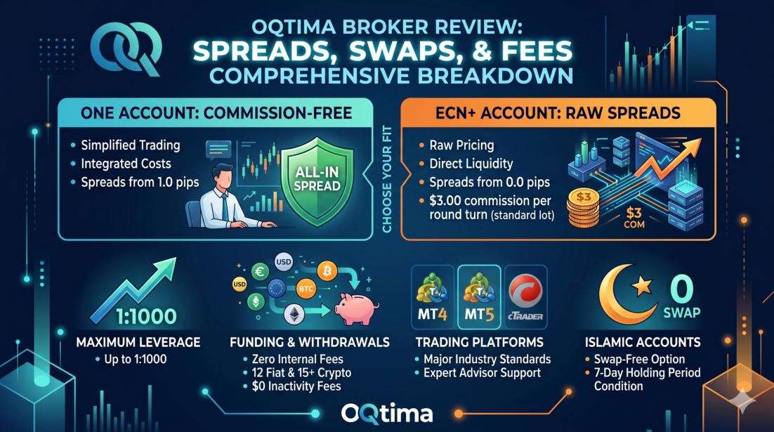 OQtima Report Spread, Swap Cost, Funding Fees and other Commissions