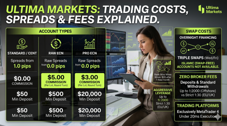 Report Ultima Markets : Spread, costi Swap, Funding Fees e altre Commissioni