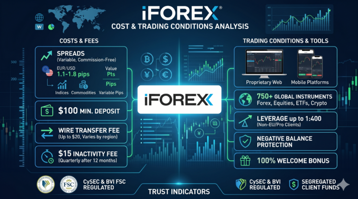Rapporto iForex Spread, Costi Swap, Commissioni di Finanziamento e altre Commissioni