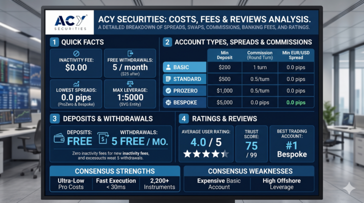 Rapporto ACY Securities : Spread, Costi Swap, Commissioni di Finanziamento (Funding Fees) e altre Commissioni