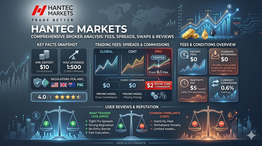 Rapporto Hantec Markets: Spread, Costi Swap, Commissioni di Finanziamento e altre Commissioni