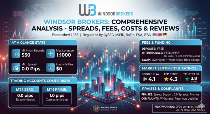 Rapporto Windsor Brokers di: Spread, Costi Swap, Commissioni di Finanziamento e altre Commissioni